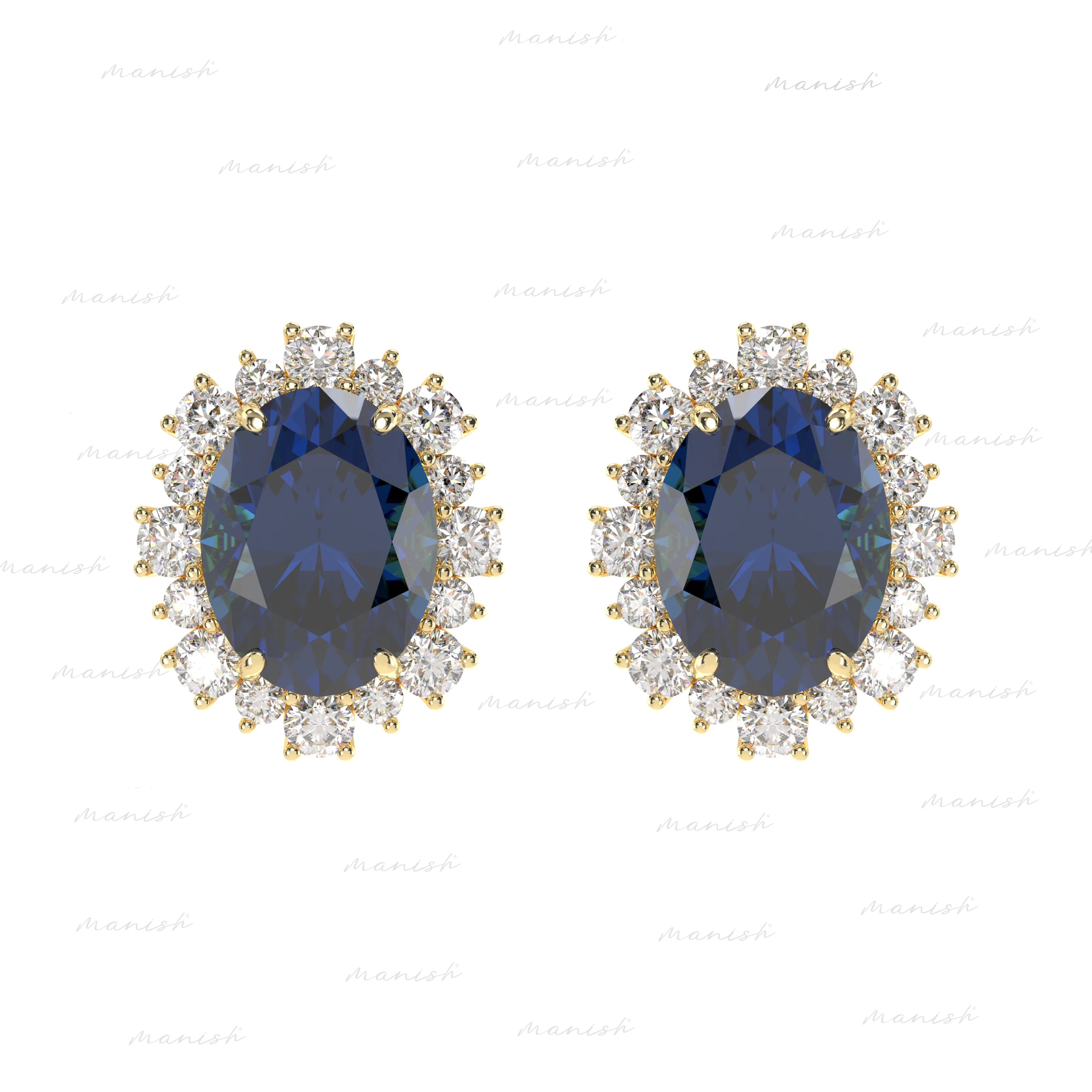 Ella Diamond and Blue Sapphire Earrings